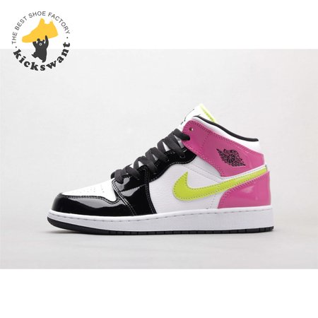 Air Jordan 1 Mid White Black Cyber Pink 36-40