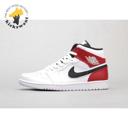 Air Jordan 1 Mid White Black Gym Red 36-46