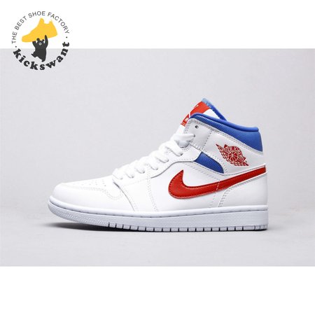 Air Jordan 1 Mid White Red Royal 36-46