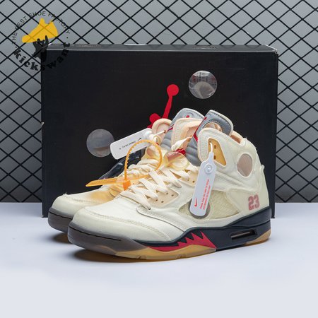 OFF-WHITE x Air Jordan 5 "Sail" 40-47.5