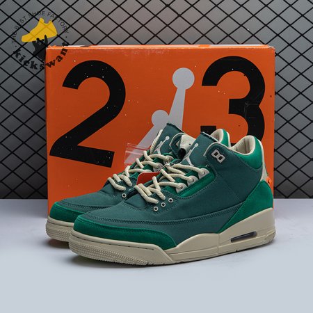 Nina Chanel Abney x Air Jordan 3 Retro Bicoastal Black Malachite Fossil FZ7974-300 Size 36-47.5